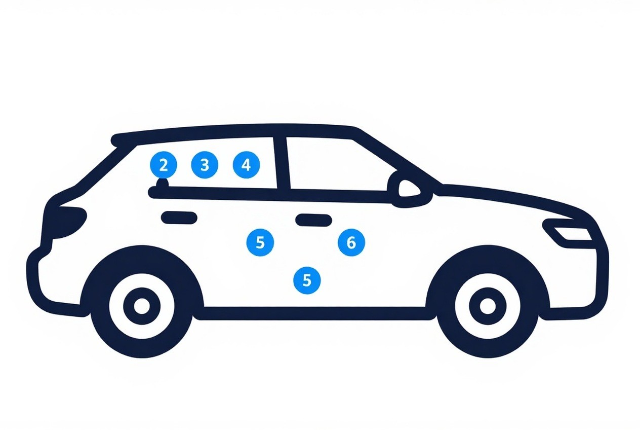 Winter checklist with five vehicle systems marked